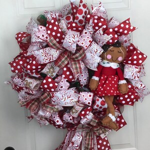 Gingerbread Wreath, Gingerbread Wreath for Front Door, Gingerbread Wreath for Christmas, Holiday Front Door, Whimsical Holiday Wreath,