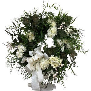 Hydrangea Wreath, Wedding Wreath, Year Round Wreath for Front Door, Year Round Door Wreath, Everyday Wreath