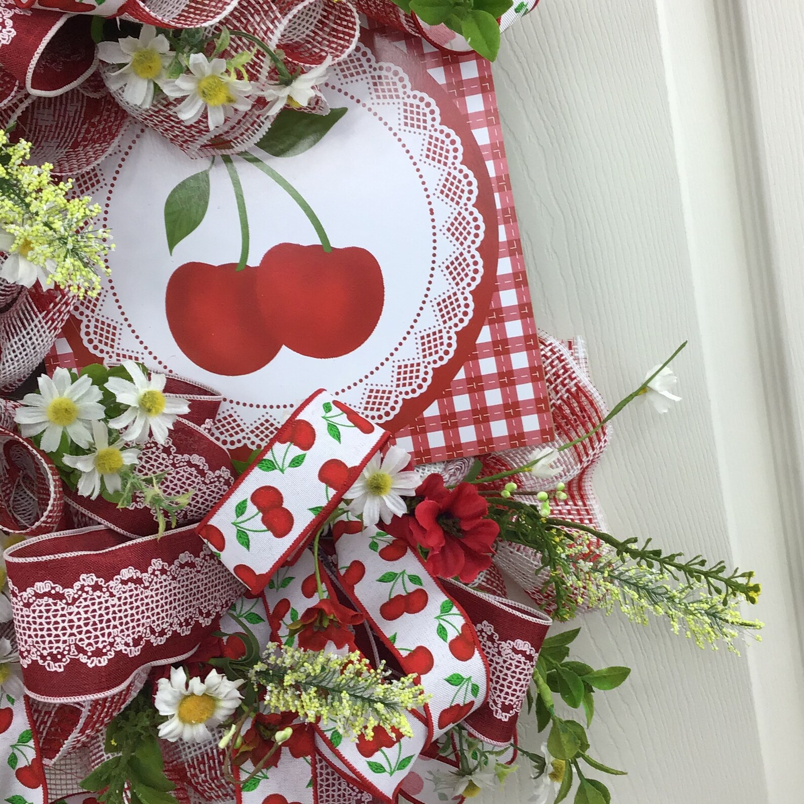 Seasonal cherry wreath cherry wreath for front door  etsy Seasonal cherry wreath cherry wreath for front door  etsy