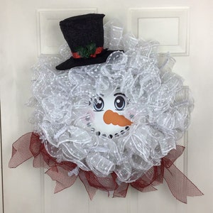 Snowman Wreath, Frosty Wreath, Character Wreath, Christmas Wreath, Frosty the Snowman, Winter Snowman Wreath, Character Wreath for Door