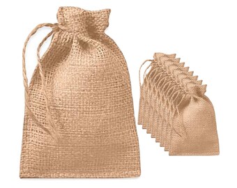 Burlap Jute Favor Bags (Pack of 12) 6" x 10"