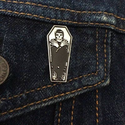 Crimson Ghost Coffin enamel pin
