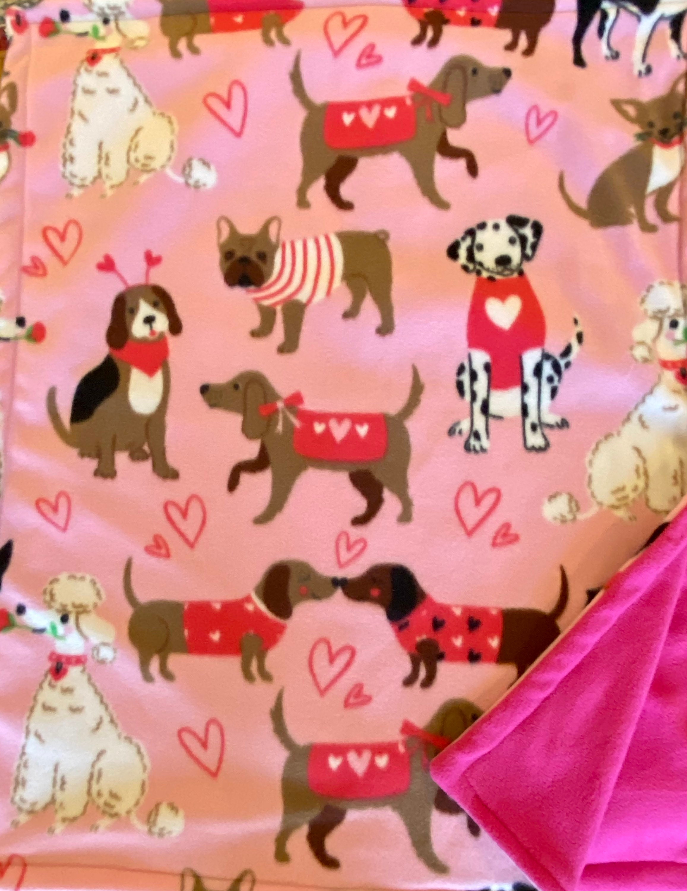 Valentines Dog Blanket Love Dogs Blanket 28x34 Etsy