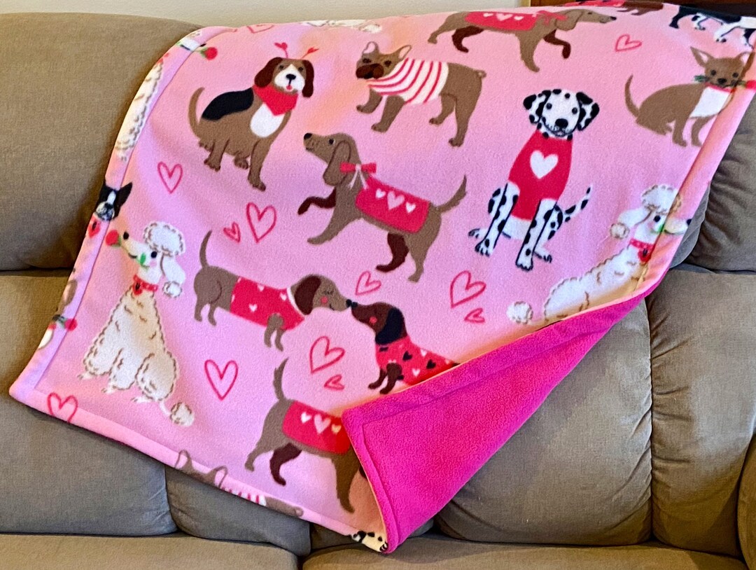 Valentines Dog Blanket Love Dogs Blanket 28x34 Etsy