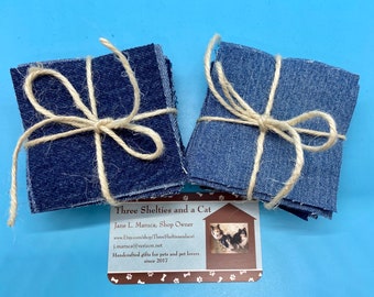 Upcycled Denim 3" Squares - 50 Jean Patches, Quilting Supplies