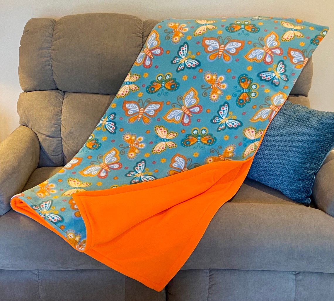 Butterfly Throw Blanket Butterfly Fleece Blanket Butterfly Etsy