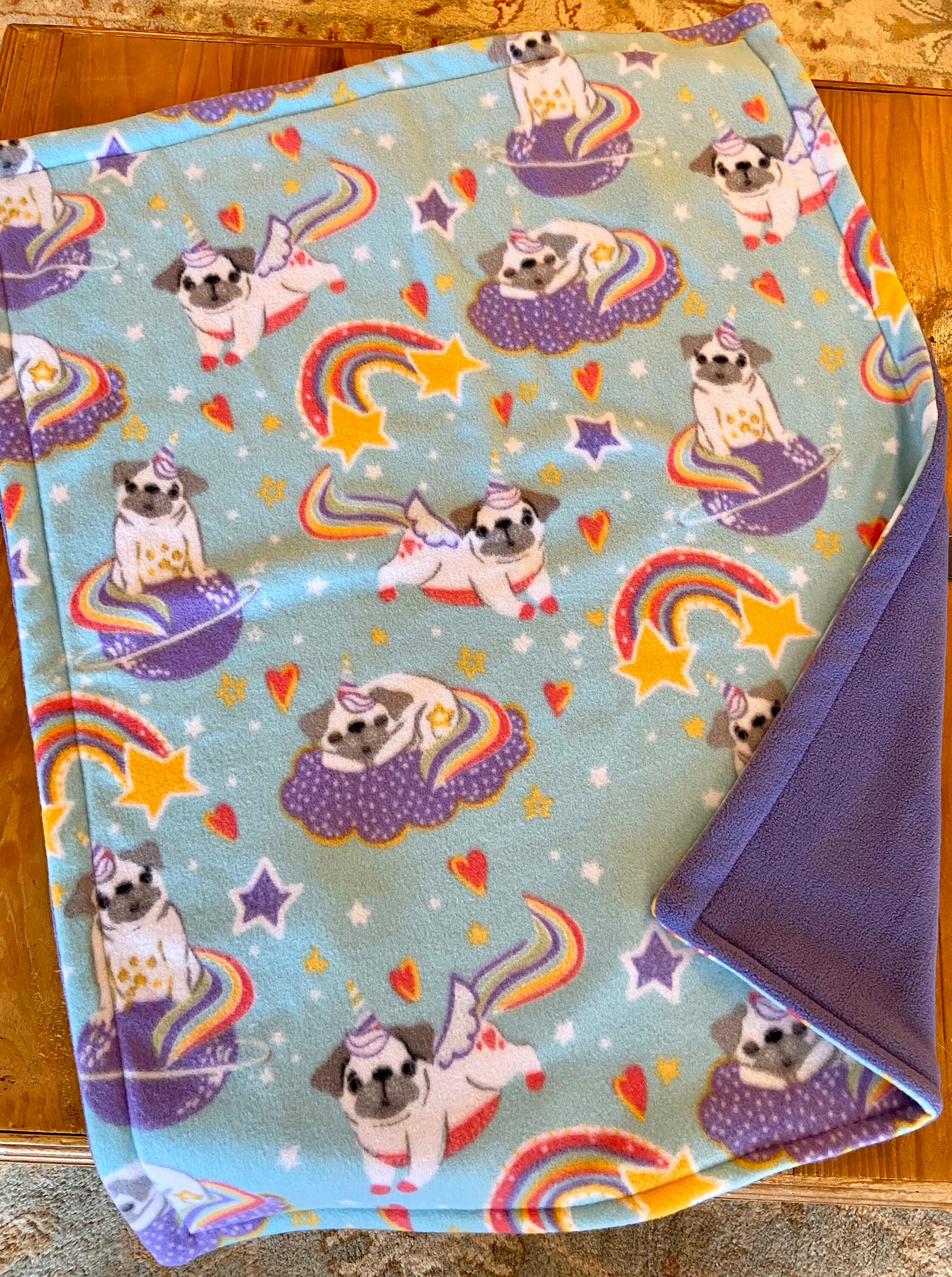 Medium pet blanket Pug blanket fleece dog blanket dog gift Etsy