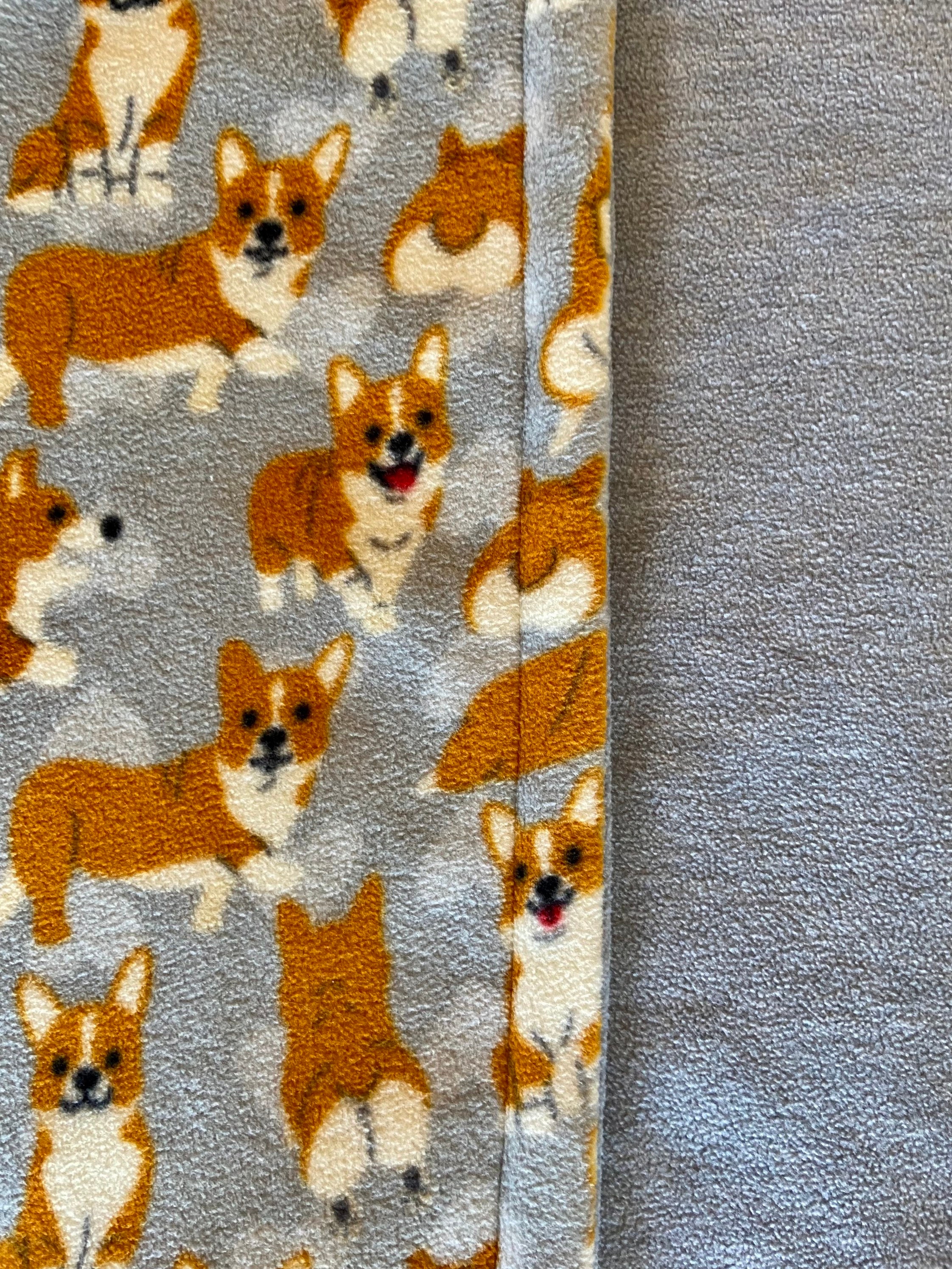 Personalized Corgi Fleece Blanket, Custom Dog Gift | 28x34"