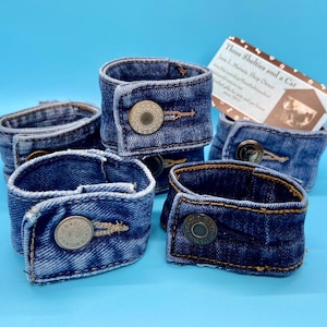 Denim Napkin Rings - Upcycled Recycled Denim Jeans - Country Wedding Decor