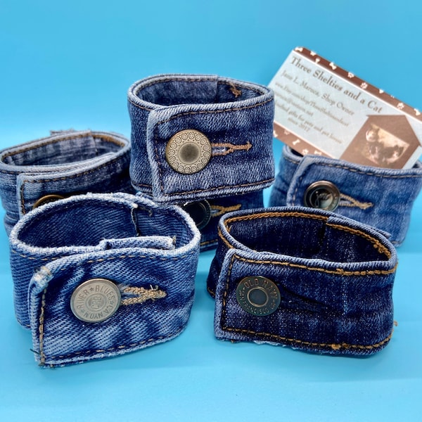 Denim Napkin Rings - Upcycled Recycled Denim Jeans - Country Wedding Decor