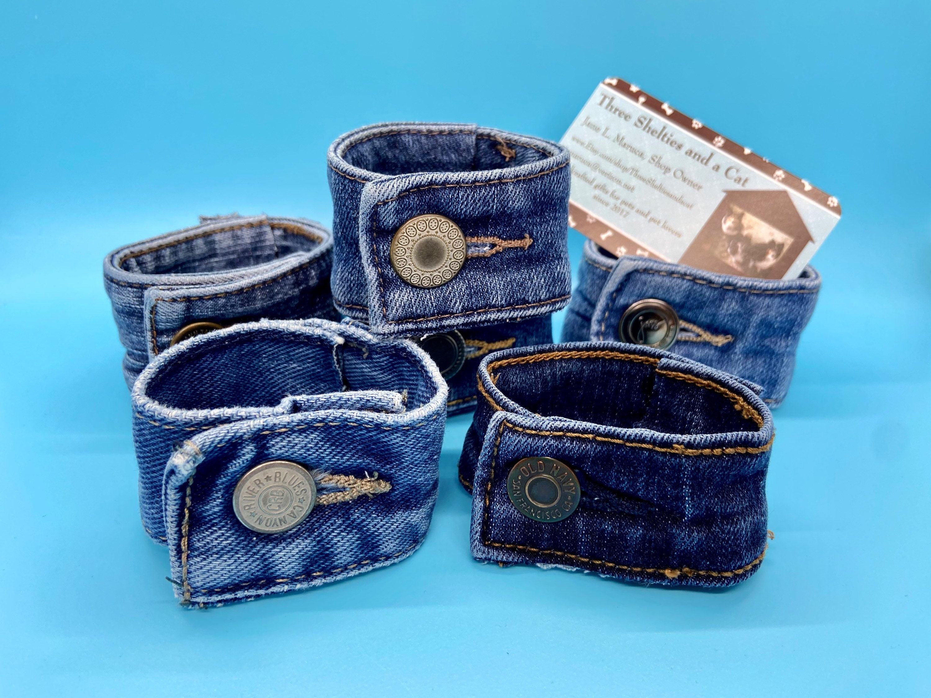 Denim Napkin Rings Upcycled Recycled Denim Jeans Country Wedding Decor