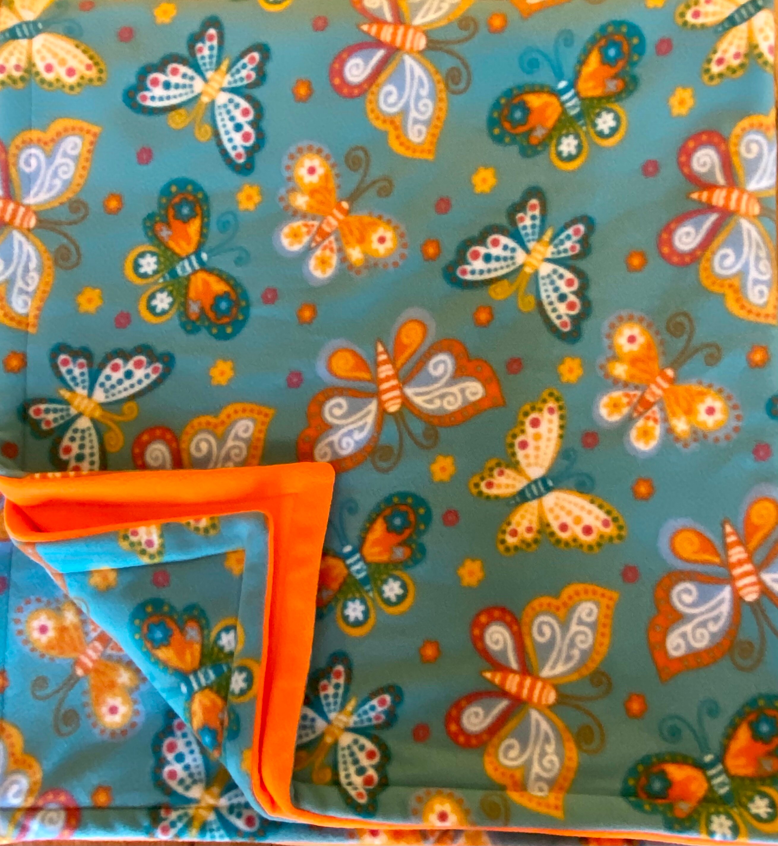 Butterfly Throw Blanket Butterfly Fleece Blanket Butterfly Etsy