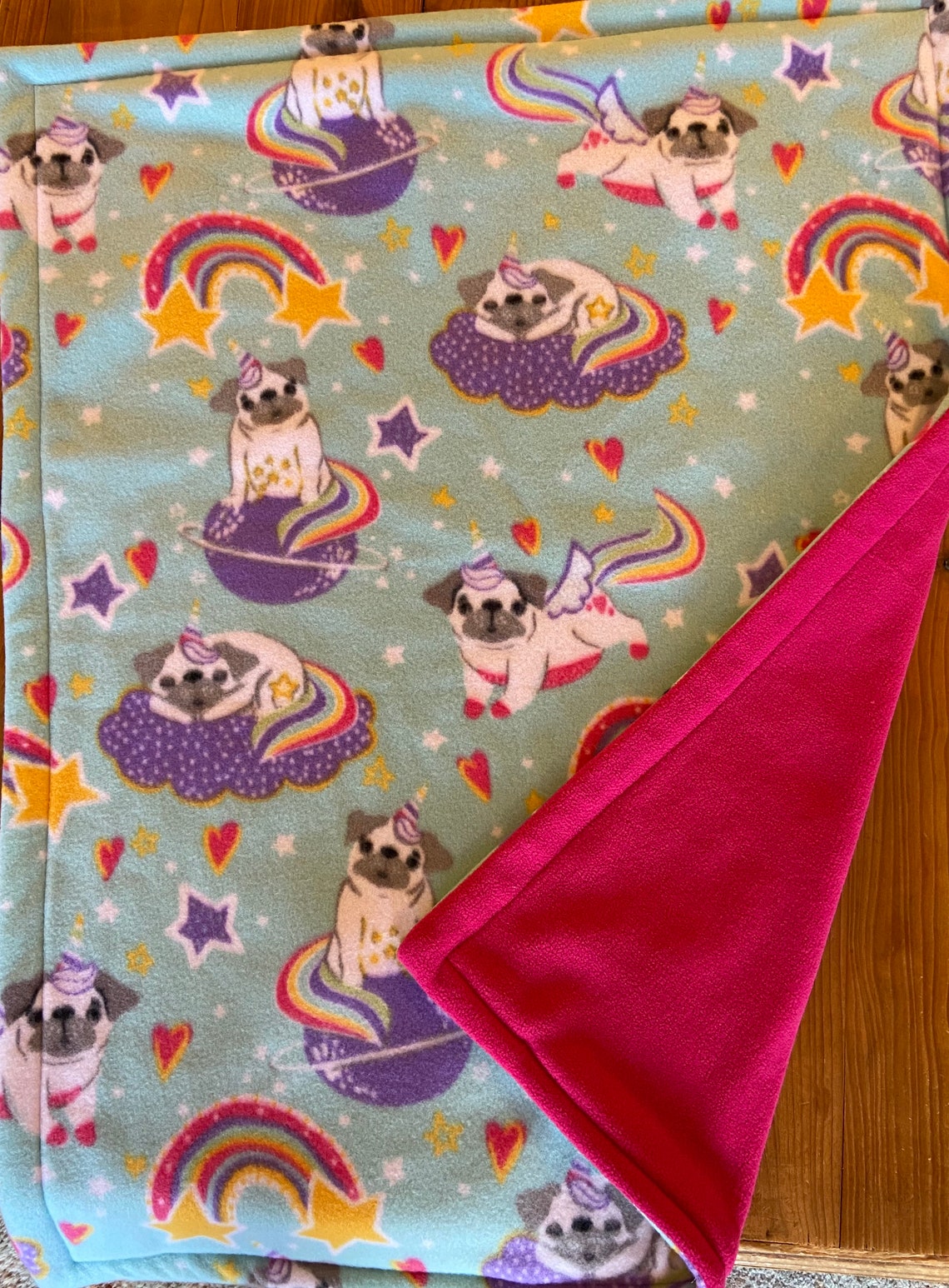 Medium Pet Blanket Pug Blanket Fleece Dog Blanket Dog Gift Etsy