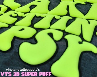 Glow in the dark Puff Vinyl | 10" x 1 YD | Puffy Vinyl | Puff Heat Transfer Vinyl | 3D Super Puff | 3D Vinyl | Puffer Vinyl