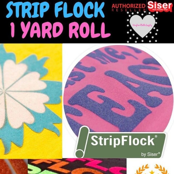 Siser Strip Flock HTV 12 "x 1 Yard / Siser StripFlock / 12" x 36" / Heat Transfer Vinyl / Flock / Siser Heat Transfer