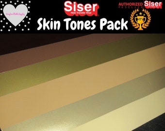 12&quot; x 15&quot; Siser EasyWeed Skin Tones Bundle / 6 Sheet Pack / Skin Tones / Skin Shades / Melanin / Tan / Cream / Brown / Chocolate / Skin