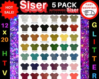 12" x 20" / 5 sheets pack / Siser Easyweed Glitter / HTV / Glitter Heat Transfer Vinyl / bundle