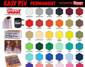 Siser Permanent Adhesive Vinyl | 12" x 12" | Vinyl Sheets | Outdoor Vinyl | Stick On Vinyl | Permanent Vinyl Sheets | Decal Vinyl