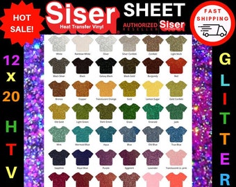 Glitter HTV 12" x 20" / 1-sheet / Glitter Siser Easyweed  / HTV / Heat Transfer Vinyl / Glitter / Htv Vinyl Sheets / Glitter Vinyl