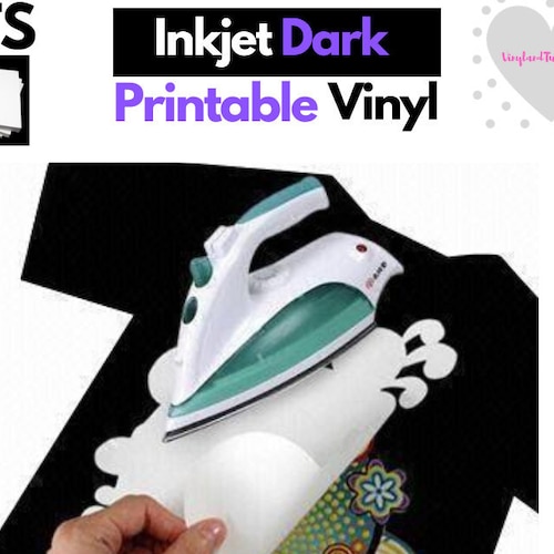 printable vinyl iron on inkjet vts dark fabric 8 5 x etsy