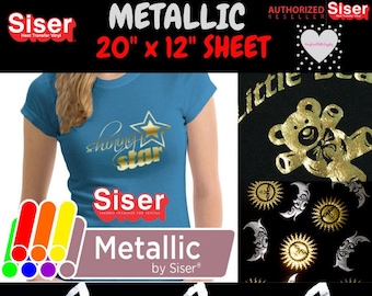 Siser Metallic Heat Transfer Vinyl, 20 "x 12" EasyWeed HTV