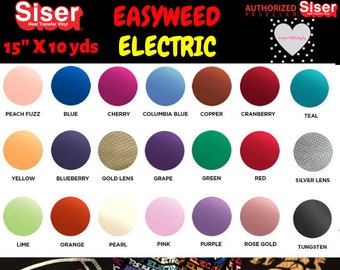 15" x 10 yd / Electric / Siser Easyweed Electric HTV  / 10 Yard  / Heat Transfer Vinyl / Roll / HTV