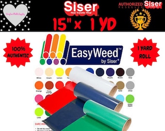 15" x 1 YARD / Siser Easyweed Heat Transfer Vinyl / 15" x 36" / 44+ vivid colors available / Tshirt Vinyl / Silhouette Vinyl / Cricut / HTV