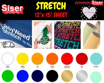 Siser EasyWeed Stretch / 12" x 15" / 1 Sheet Pack / Siser Easyweed HTV / Heat Transfer Vinyl / Stretch / htv vinyl sheets / stretchy htv