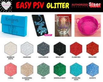 Siser glitzernde Vinylfolie, EasyPSV permanent klebend, 30,5 x 92 cm