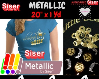 Siser Metal Heat Transfer Vinyl, 20"x 36" Metallic HTV Roll