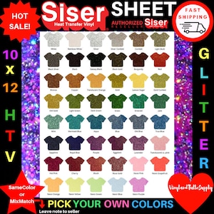 50 Pack HTV Heat Transfer Vinyl Bundle, 12x10 48 Iron on Vinyl for Cricut Sheets with 2 Teflon Sheet, 28 Assorted Colors for Clothing T-Shirt