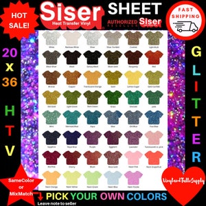 20&quot; x 36&quot; / 1 Yard / 1 sheet / Glitter Siser Easyweed / HTV / Heat Transfer Vinyl / Glitter Vinyl Sheet