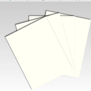 May include: A stack of five blank white sheets of paper.