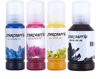 StarCraft Sublimation Ink - CMYK 4 Pack , Epson Eco Tank Sublimation Inks, Convert Epson Ecotank Printer, Sublimation Inks for Epson