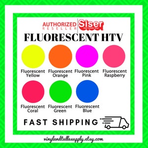 12&quot;x 12&quot; / 1 sheet / Siser Easyweed Fluorescent / Heat Transfer Vinyl / HTV / Neon