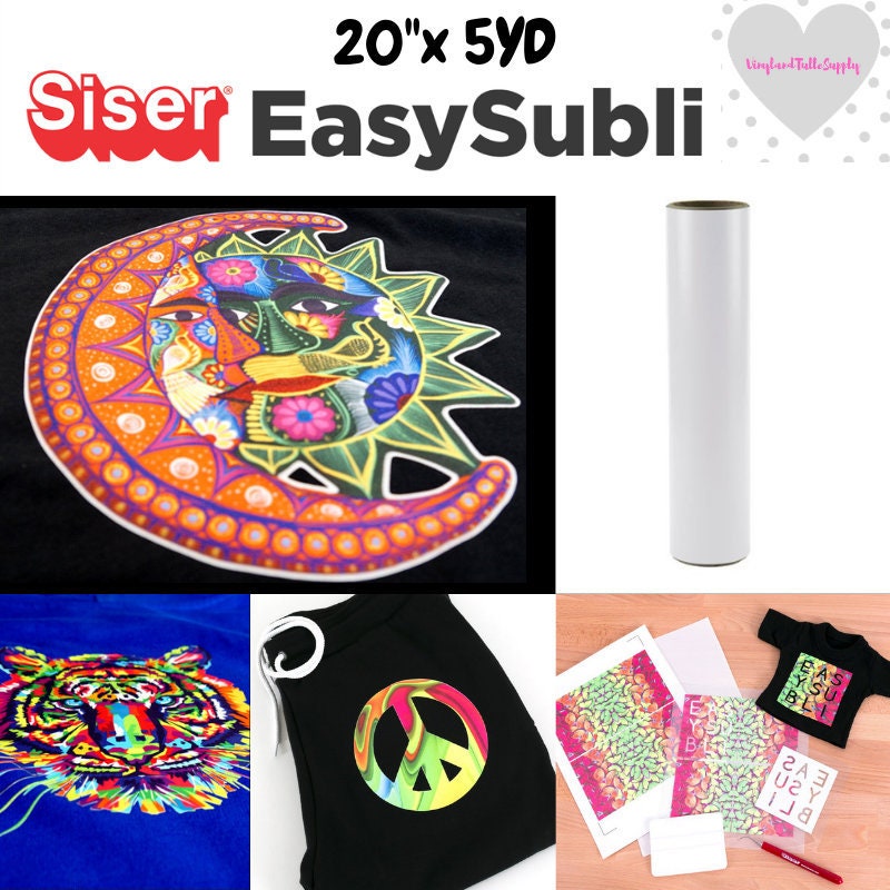Siser Easy Subli 20 X 5 Yards / Sublimation / Sublimation on Cotton / Heat  Transfer Vinyl / HTV / Siser Easysubli / Iron on / Tshirt Htv 