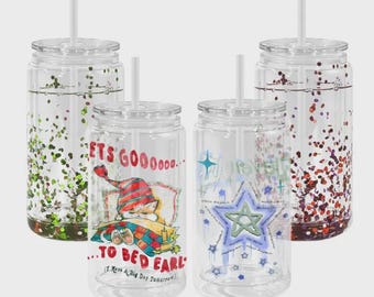 Boule à neige en plastique transparent de 16 oz avec bouchons | Gobelets boules à neige