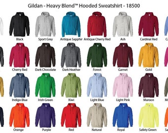 Adult Unisex Heavy Blend™ 8 oz., 50/50 Hooded Sweater / Gildan Hoodies / Hooded Jacket / Sublimation Hoodie / 50-50 blend / Gildan