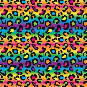 Rainbow Leopard Print  / 12" X 12" / Siser EasyPSV Permanent /  Permanent Vinyl / Adhesive Vinyl  / leopard print / Cheetah Pattern / Cricut