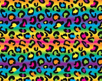 Rainbow Leopard Print  / 12" X 12" / Siser EasyPSV Permanent /  Permanent Vinyl / Adhesive Vinyl  / leopard print / Cheetah Pattern / Cricut