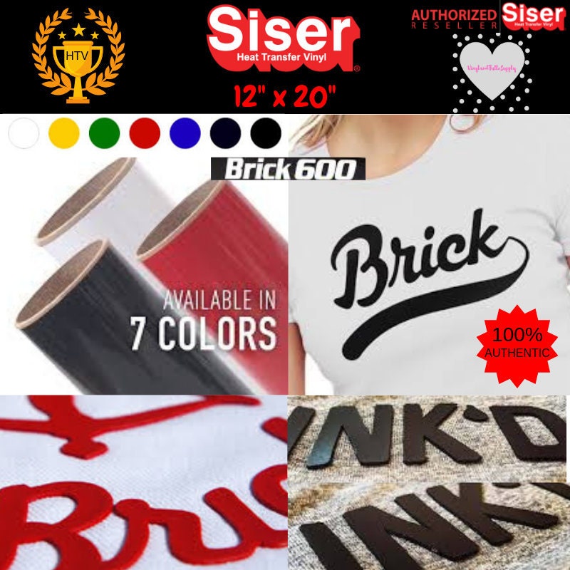 12x 20 1 sheet Thick HTV Siser Brick 600 Heat Transfer Vinyl Easyweed ...