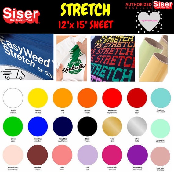 Siser Easyweed Stretch / 12 X 15 / 1 Sheet Pack / Siser Easyweed HTV / Heat  Transfer Vinyl / Stretch / Htv Vinyl Sheets / Stretchy Htv 