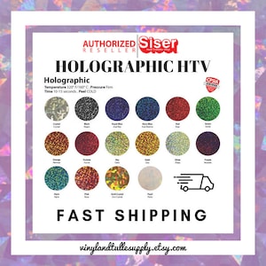 1 yard / Siser EasyWeed Holographic / 50 x 90 cm / 1 ark / Värmeöverföringsvinyl / HTV