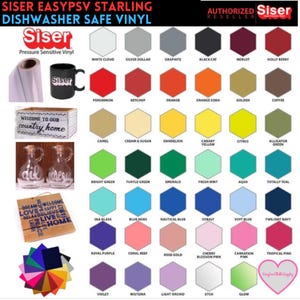 Vinilo adhesivo permanente Siser Starling PSV de 12 x 5 yardas, vinilo para exteriores, vinilo para manualidades, láminas de vinilo permanentes, vinilo apto para lavavajillas