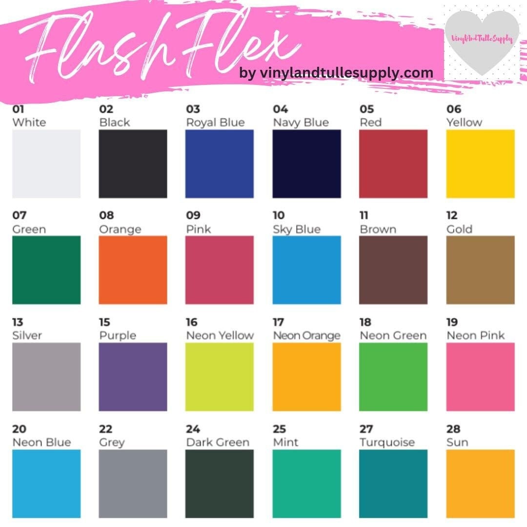 VTS Flashflex Regular HTV 10 X 12 | Solid Colors | Safe for Kids ...