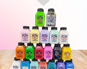 Magischer Lava Tropfen | 18 Farben-Bundle | Vorgemischte Schneekugel Lösung | Schneekugel Becher | Lava Becher