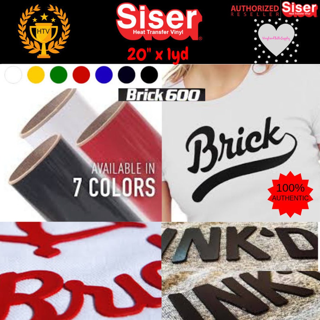 20 X 36 / 1 Yard / Thick HTV / Siser Brick 600 / Heat Transfer Vinyl /  Easyweed Vinyl Sheets / HTV / Matte HTV / Vinyl / 3D Htv / Cricut 