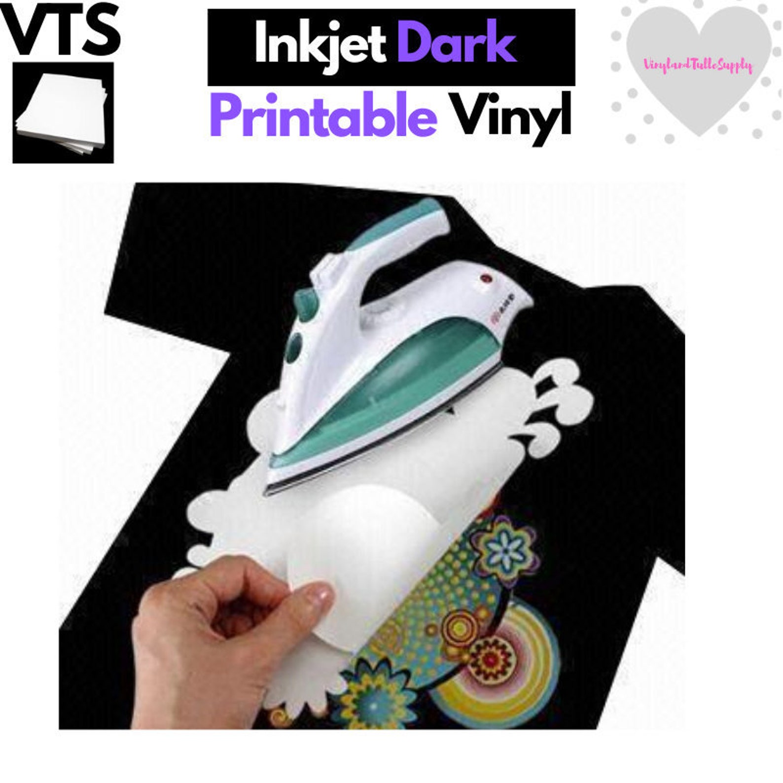 Inkjet IronOn Printable Vinyl Dark fabric 8.5 x Etsy