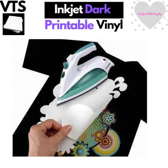 VTS Dark Inkjet Iron-on Printable Vinyl, Dark Fabric, 11 X 17, 5 Pack, Dark  Garment Printable Vinyl, Inkjet Transfer Paper, Printable Htv 