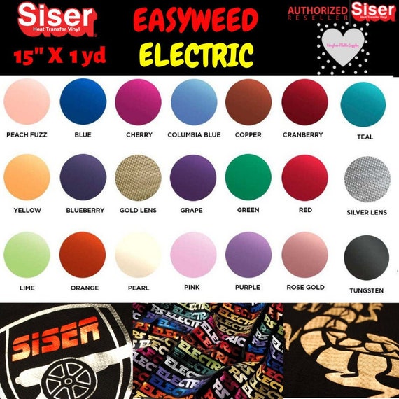 15 X 1 Yd / Electric / Siser Easyweed HTV / 1 Yard / Heat Transfer Vinyl /  HTV -  Israel